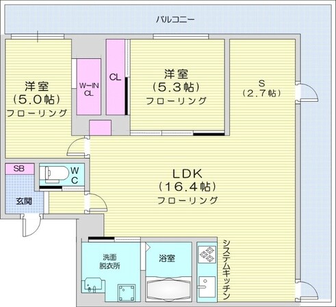 南平岸駅 徒歩3分 9階の物件間取画像